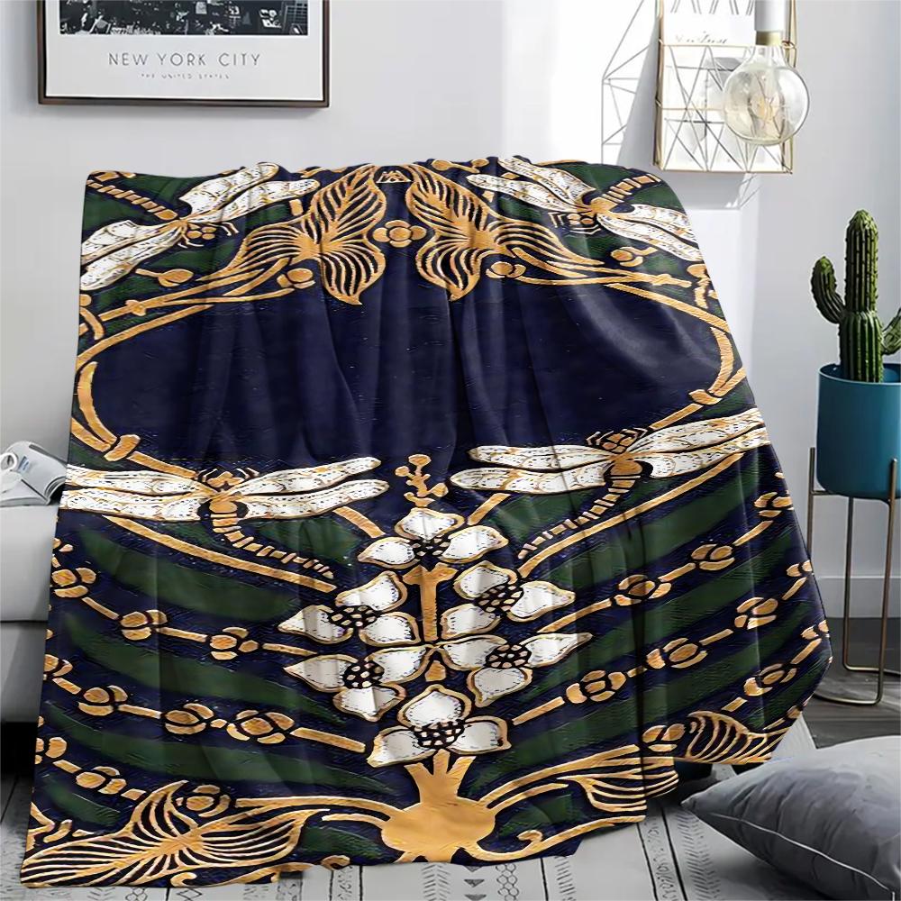 Couverture en flanelle imprimée avec des motifs vintage et magnifiques, Haute qualité, Confortable pour toutes les saisons, Décoration intérieure, Chaleur et confort, Parfait pour les cadeaux de Noël
