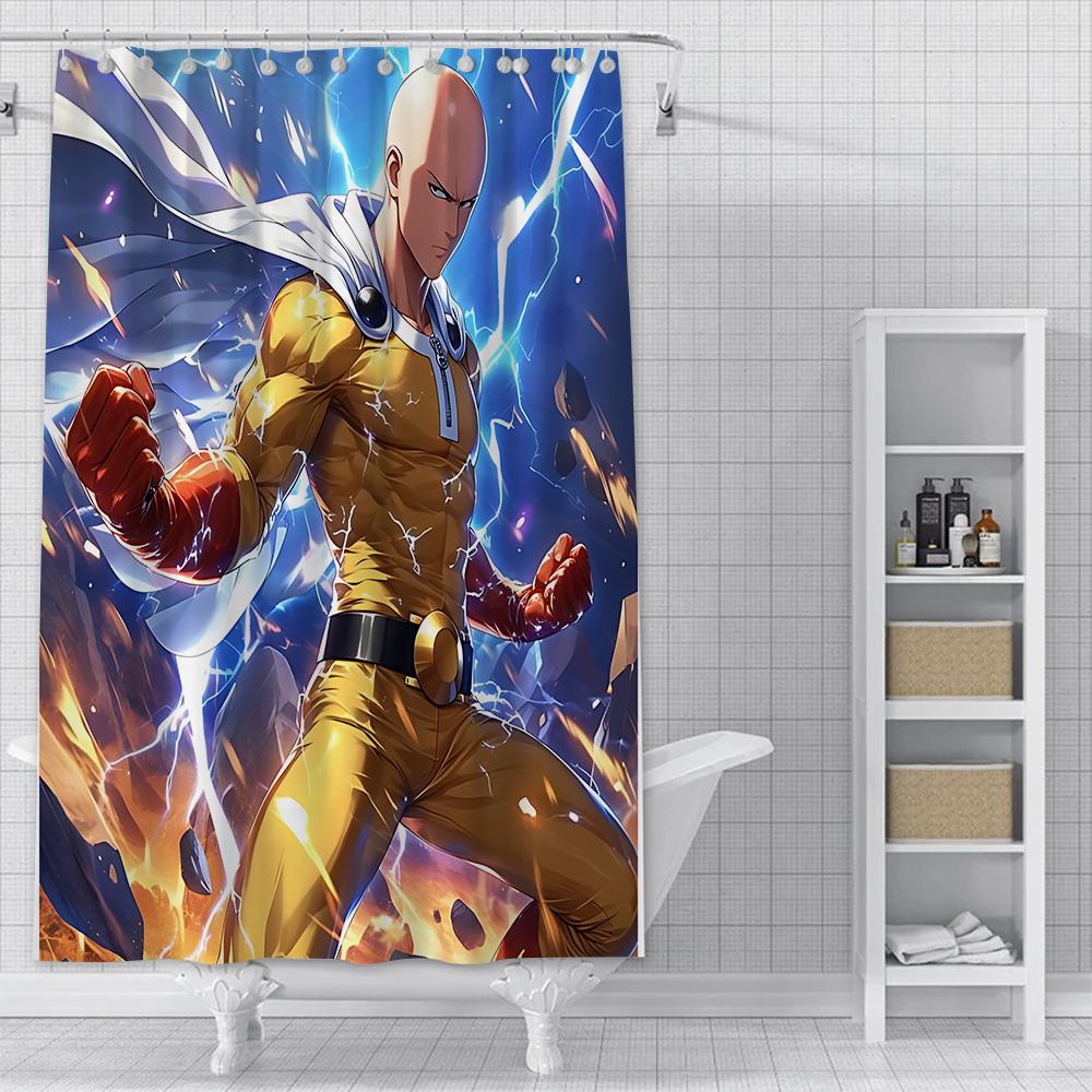 One Punch Man Shower Curtain Waterproof Polyester Fabric Paint Colorful Bath Curtains Home Bathroom Decor Curtain With Hook