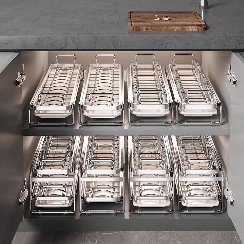 Stainless Steel 2-Tier Dish Drying Rack with Chopstick Holder