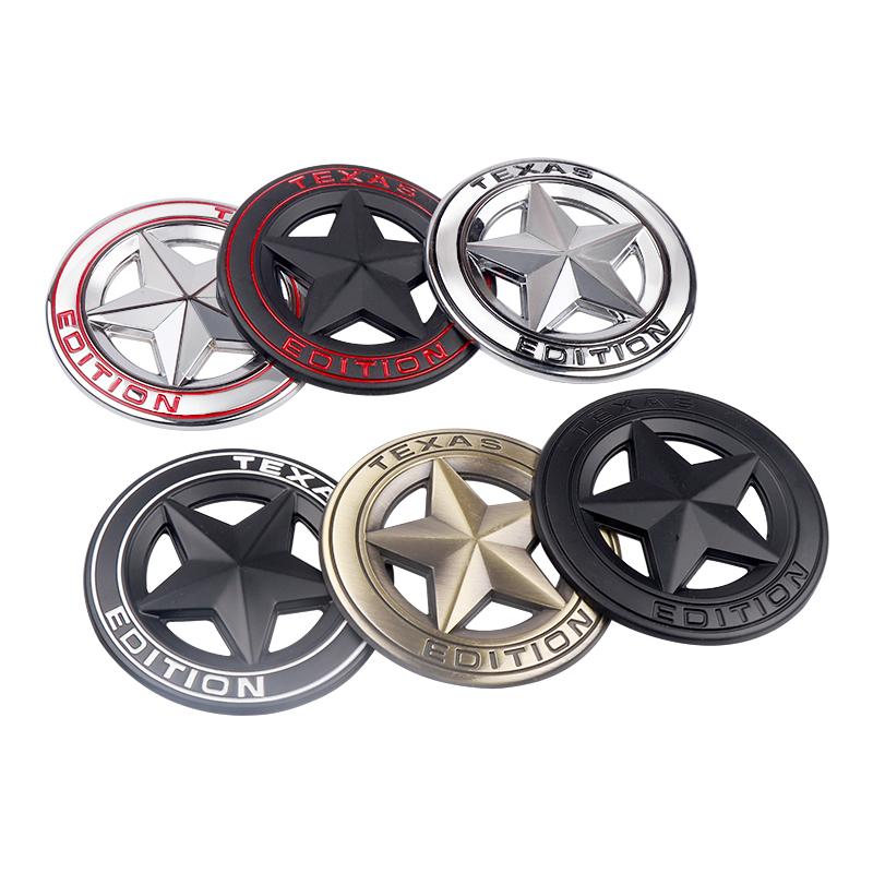 3D Metal TEXAS EDITION Pentagram Emblem Car Decoration Sticker For Jeep Ranegade Patriot Wrangler YJ JK Grand Cherokee Compass ALY1