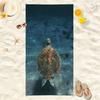 Sea Turtle Beach Towel Coral Reef Ocean Animal Microfiber Bath Towel Quick Dry Sand Free Swimming Pool Surf Towel Summer Travel