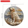 2d Flat 20*20cm Round Wooden Dog Gift Themed Sign Plates for Home, Yard, Club, Bar, Office Wall Decor, Decorative Wall Poster