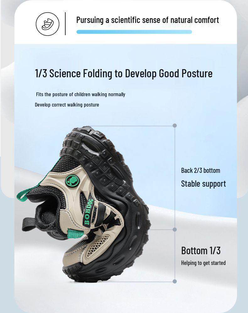 Bobodou 2025 Boys' Non-slip Casual Soft Sole Shoes - Spring/Autumn Versatile Breathable Children's Sneakers