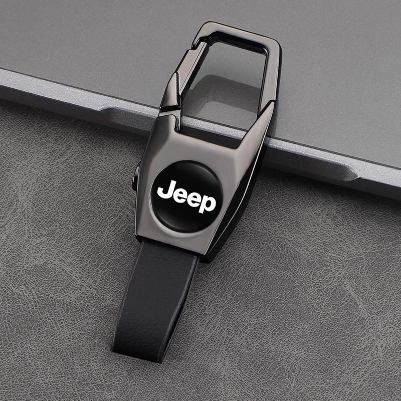 For Jeep Car Keychain Men Business Keyring Auto Key Accessories For Jeep Grand Cherokee Wrangler JK Gladiator Compass Renegad