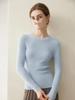 Women's Pure Cashmere Slimming Round Neck Sweater - 2026 Autumn/Winter Seamless Knit Base Layer