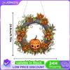Halloween Skeleton Rhinestone Diamond Art Pendants Diamond Painting Wreath Decor DIY Diamond Garland Pendant Kit for Wall Window