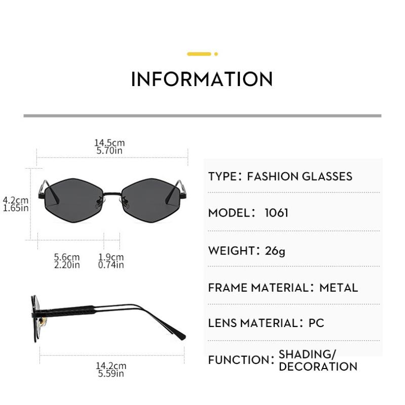 Women's sunglasses - unisex fashion polygonal metal sunglasses