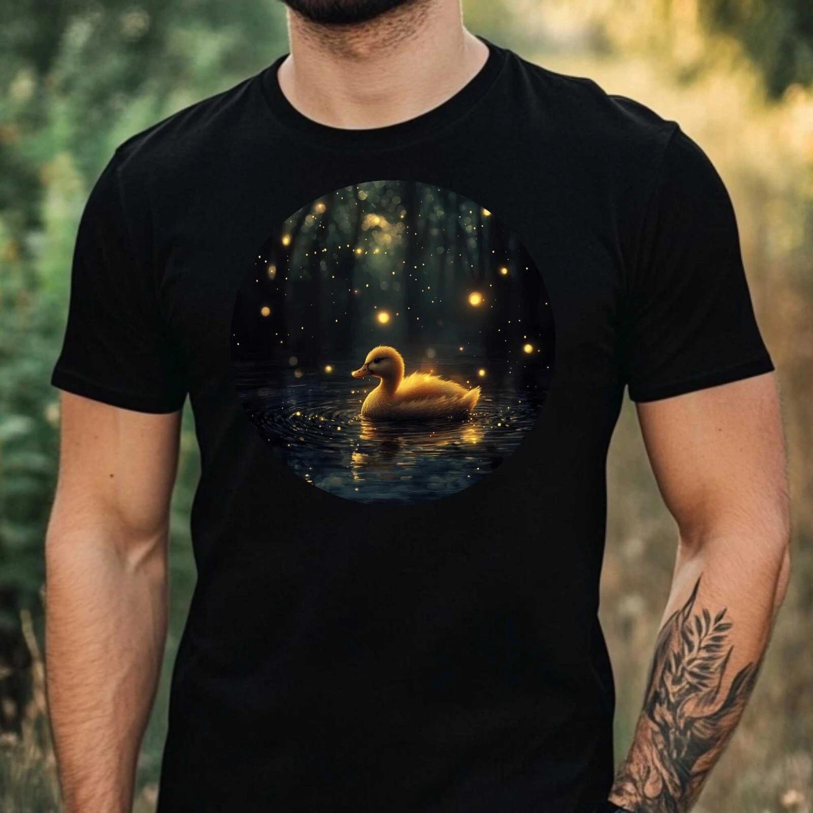 T-Shirt Herren Ente im Mondlicht Motiv Baumwolle Größe XS bis 5XL XL