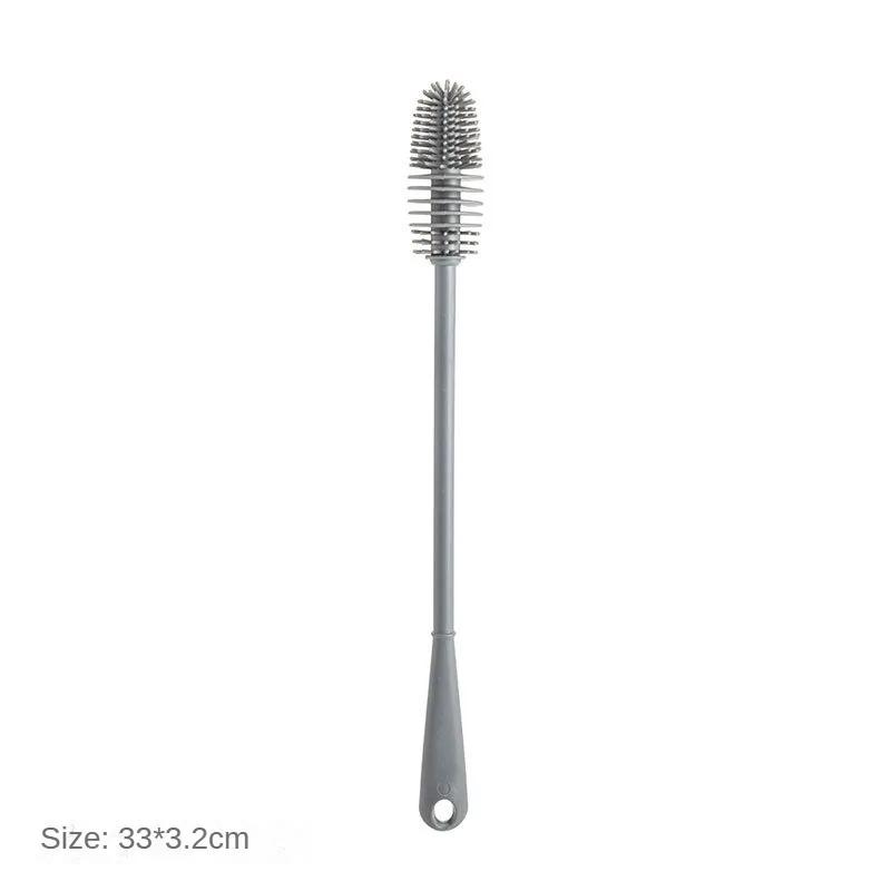 

Силиконовая щетка для чистки чашек, без мертвых углов, щетка для бутылок, бытовая пластиковая щетка для чистки бутылок синий