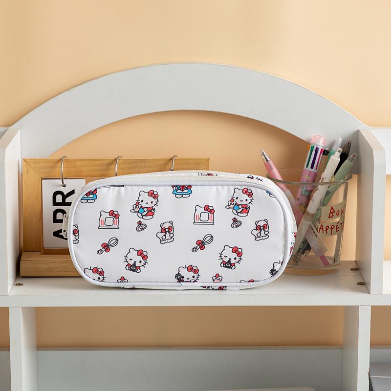 Double Pattern Layer Pencil Case Student Large Capacity Storage Bag