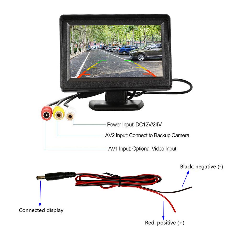 

RH-301 4.3-inch Car Parking Monitor High-Definition Display Dual AV Input Vehicle Reversing Image Screen Type A