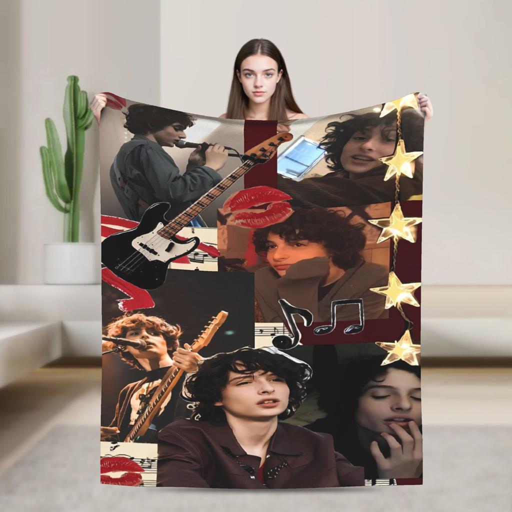 Finn Wolfhard Weiche Decke Junge Mädchen Plüsch Bettwäsche Überwürfe Ästhetisches Schlafzimmer Flanell Tagesdecke Sofabettbezug