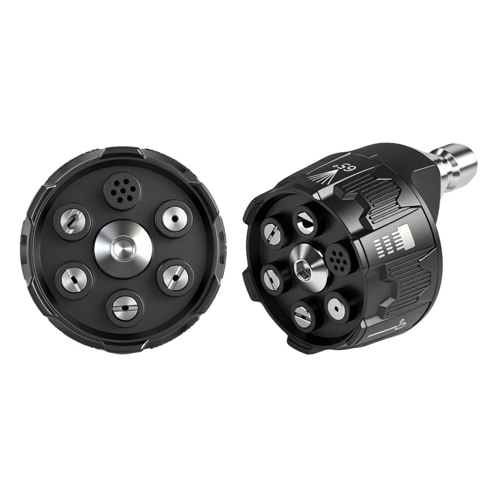 Universal High-Pressure Car Wash Sprayer 6-in-1 Nozzle with Rotating Watering Rinse Soap Solution Nozzle Tip Connection