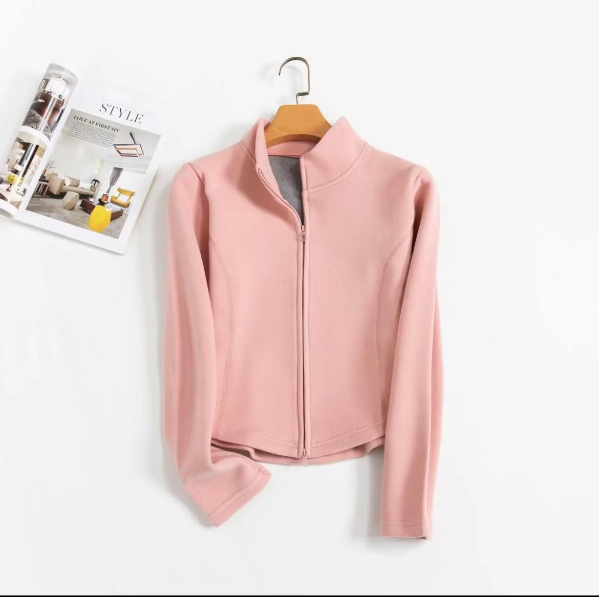 

Женская флисовая куртка для йоги - Теплая, с длинным рукавом, спортивный топ на молнии для осени/зимы XL (58-65 kg)