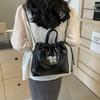 Trend pleated cloud bag women's 2025 new fashion popular bow crossbody backpack chain bucket bag