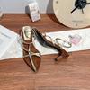 High-heeled sandals women's stiletto high-end Roman women's shoes temperament niche retro strap high-heeled shoes women's outer shoes