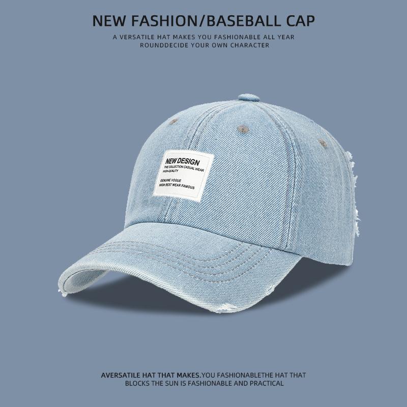 Japanese Retro Washing and Old Denim Duckball Hat for Women Outdoor Sports and Leisure Sun Protection Baseball Hat for Men