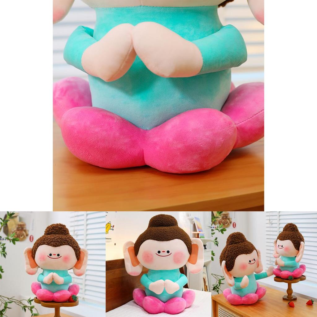 Lotus Buddha Cute Plush Doll Backpack Soft Crystal Fur Stuffed Animal Gift For Kids