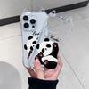 Crooked Head Panda Applies To Apple iPhone17 Pro Mobile Phone Case Air Cat Ears 16 Transparent 15 Cute 14 Soft Case