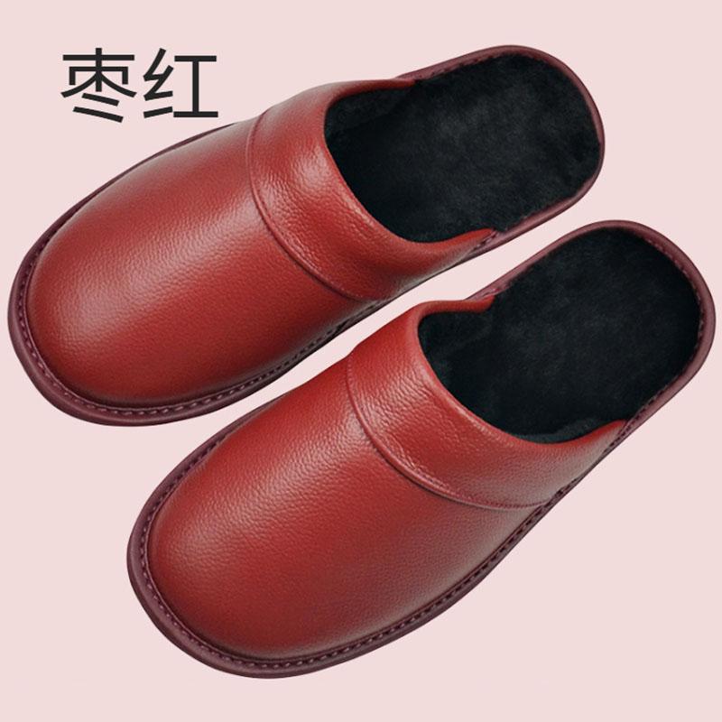 Echtes Kuhleder Leinen Hausschuhe Häuser In Indoor Baumwolle Hausschuhe Frühling Herbst Männer Frauen Ältere Rutschfeste Casual Einzelnen Schuh