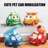 4Pcs/Set Toddlers Pull-Back Car Toys Baby Push And Go Toy Cars Friction Mini Dump Truck Lift Truck Mixer Trailer