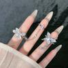2026 French Light Luxury Fringed Butterfly One-piece Ring Female Super Fairy Ins High-end Full Diamond Chain Temperament Niche Ring