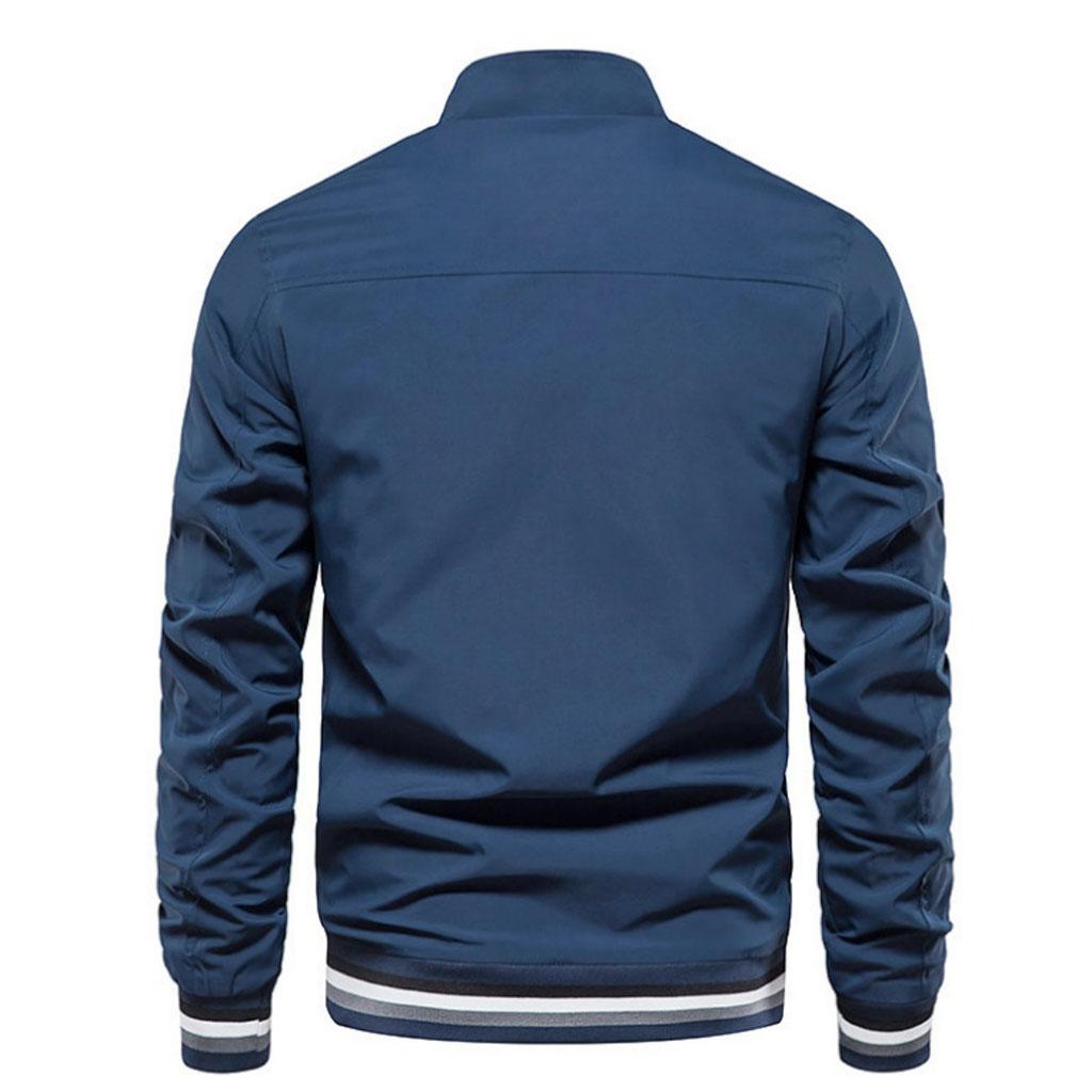 Men Casual Sports Jacket Spring Autumn Solid Color Breathable Windproof Waterproof Zipper Thin Coat Stand-up Collar Jackets