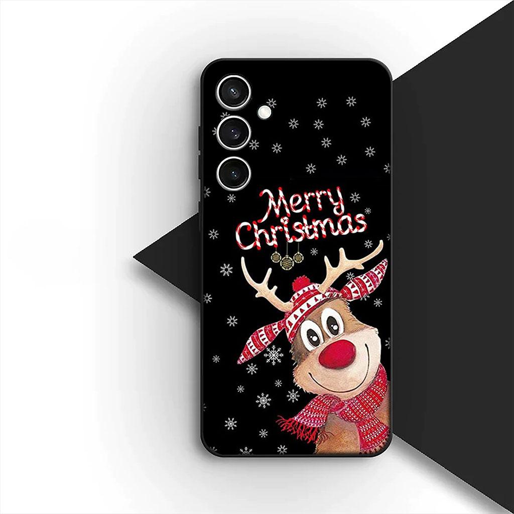 Snow Merry Christmas Tree Deer gift Silicone Phone Cover for Apple iPhone 17 Air 12 13 Pro Max Mini ProMax 7 + 8 Plus Soft Case