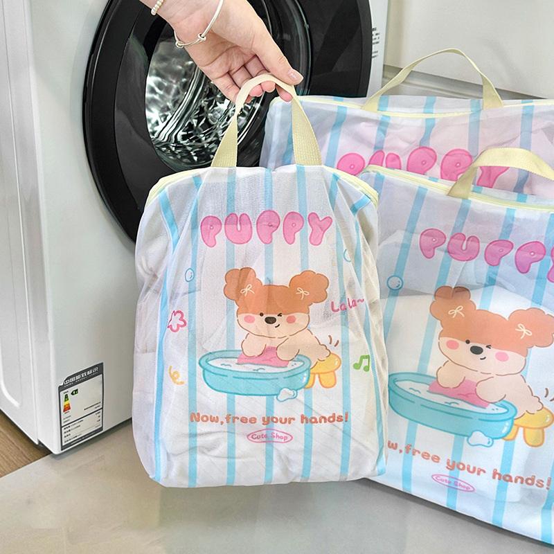 1PC Cute Bear Laundry Bag Clothing Packing Bag Cartoon Portable Washing Bag Home Sundries Toy Storage Bag Storage Box