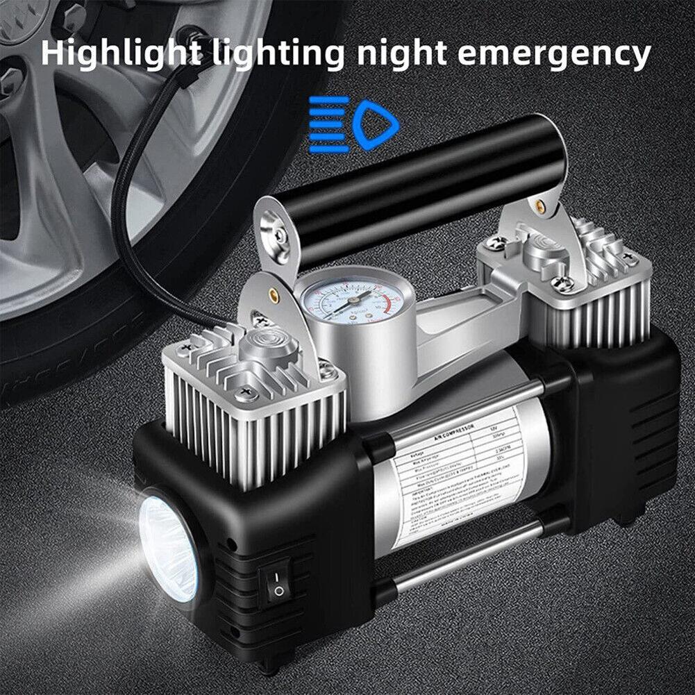 12V Car Truck Air Compressor Heavy Duty Electric Car Tyre Inflator 150PSI Portable Air Compressor Portable Dual Purpose Air Pump