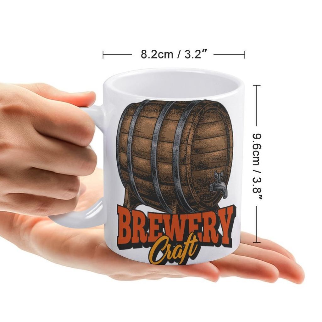 1pc 11oz Ceramic Beer Lover Mug with Double-Sided Print, Everyday Cup for Home Kitchen