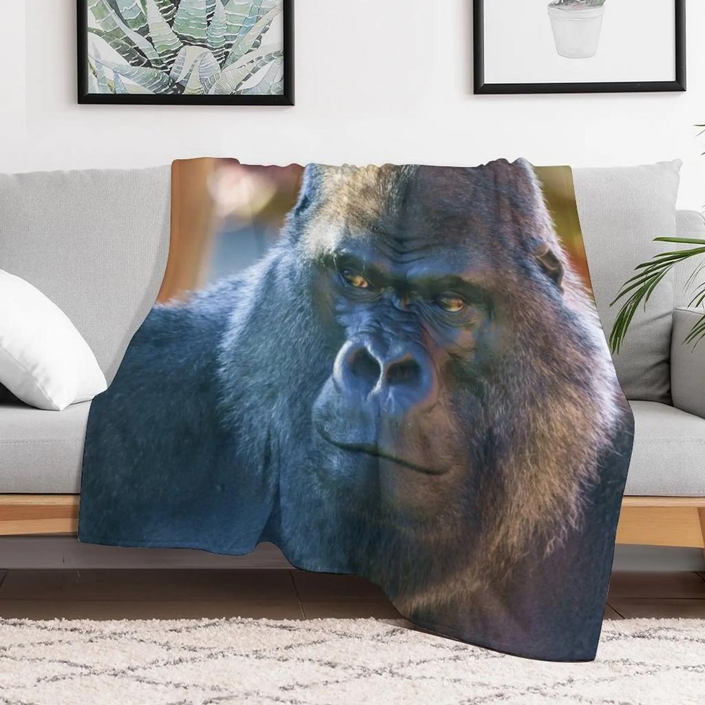 Gorilla Look Plaid Zachte Woondecoratie Deken voor Bank Slaapkamer