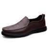 Men's Large Size Formal Leather Slip-On Shoes - Casual Low-Top for Spring/Summer