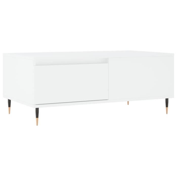 VidaXL Table basse Blanc 90x50x36,5 cm Bois d'ingénierie 830796