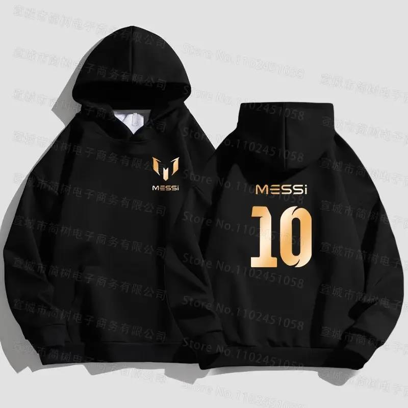 MESSI Baumwolle Bedruckter Hoodie Hohe Qualität Einfarbig Schlichte Sportbekleidung Paar Mode Schlichter Pullover Top Lockerer Street Hoodie