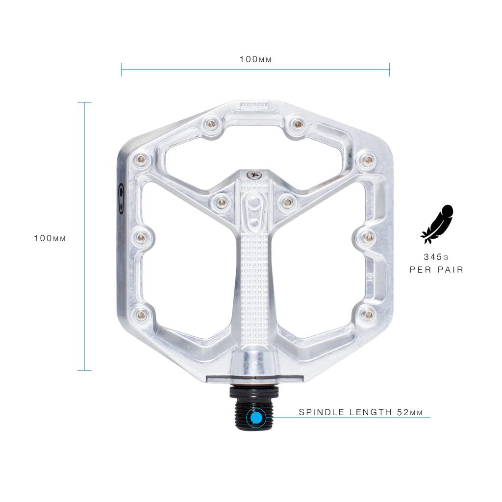 CRANK BROTHERS Crankbrothers Stamp 7 Small Mountain Bike Pedals Silver Edition MTB Enduro Trail BMX Optimized Concave Platform Flat Pair of Bicycle