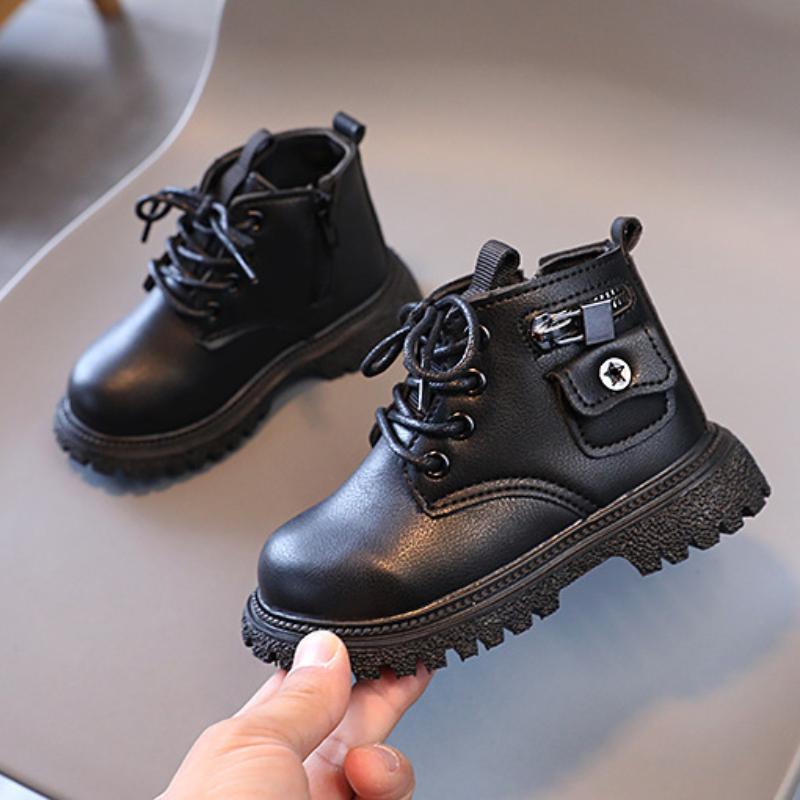 Kinder Lederstiefel, Jungen Frühling und Herbst Lackleder Einzelstiefel, Modische und Stilvolle Stiefeletten