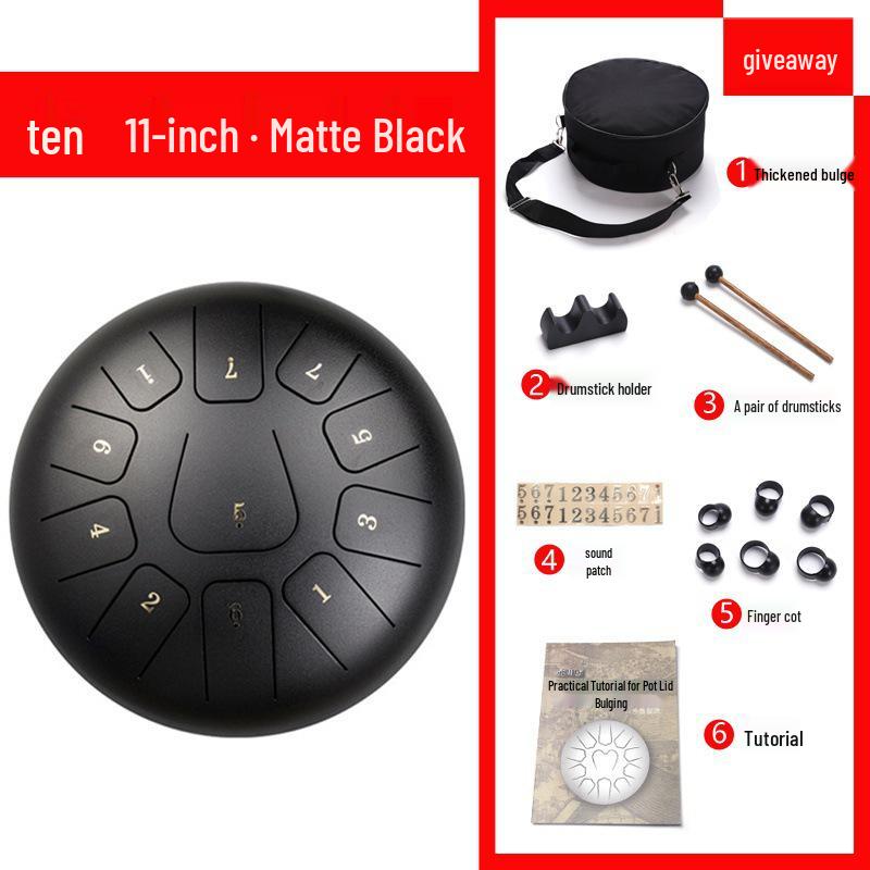 6-inch 11-tone Ethereal Steel Tongue Drum - Beginner to Professional Instrument for Kids & Adults
