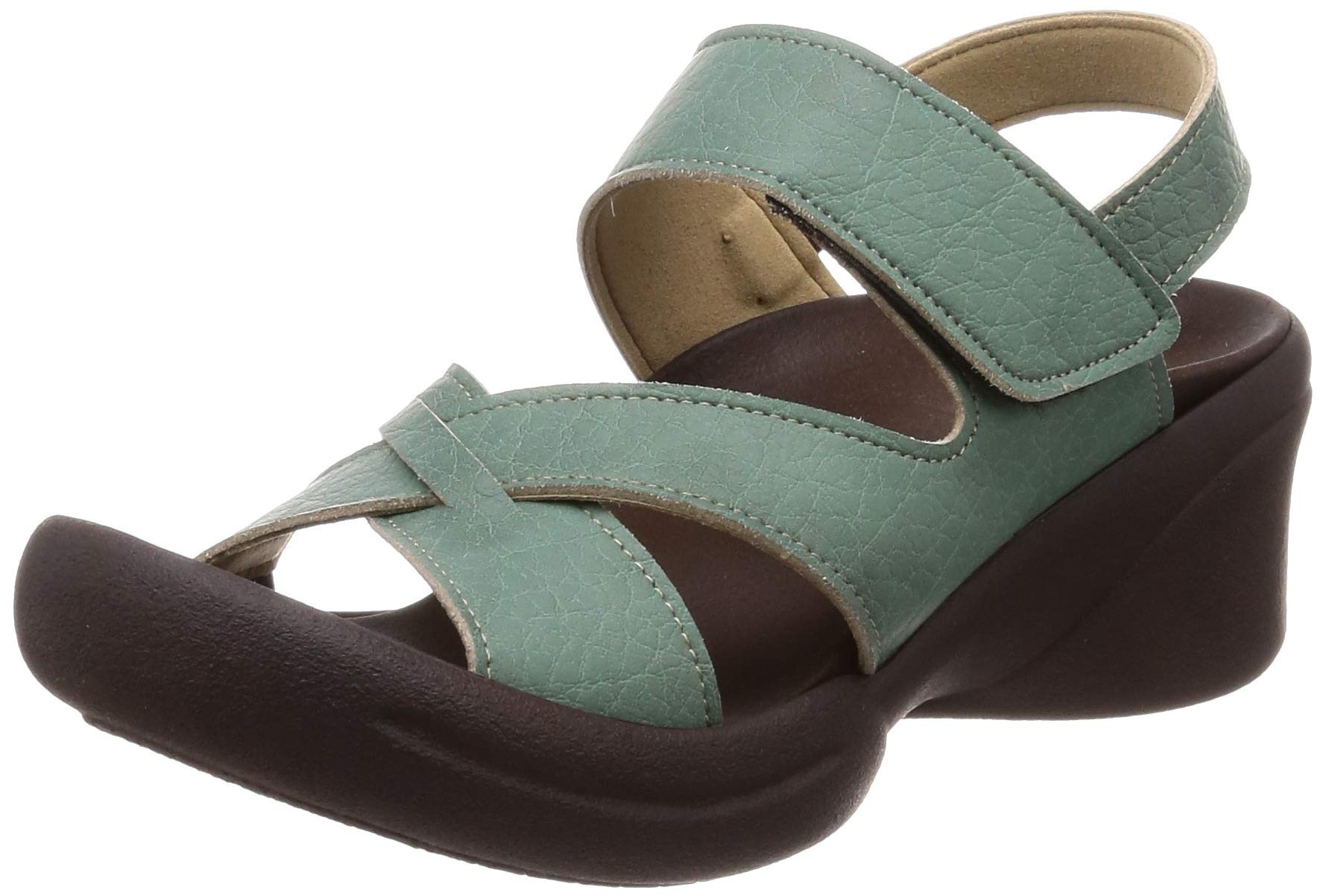 

Босоножки Клиновидная подошва Перекрестные ремешки Ремешок сзади Красивые ноги Легко ходить Легко носить Устойчивые к усталости Комфорт Сделано в Японии Светло-голубой M [Regetta] R-2682