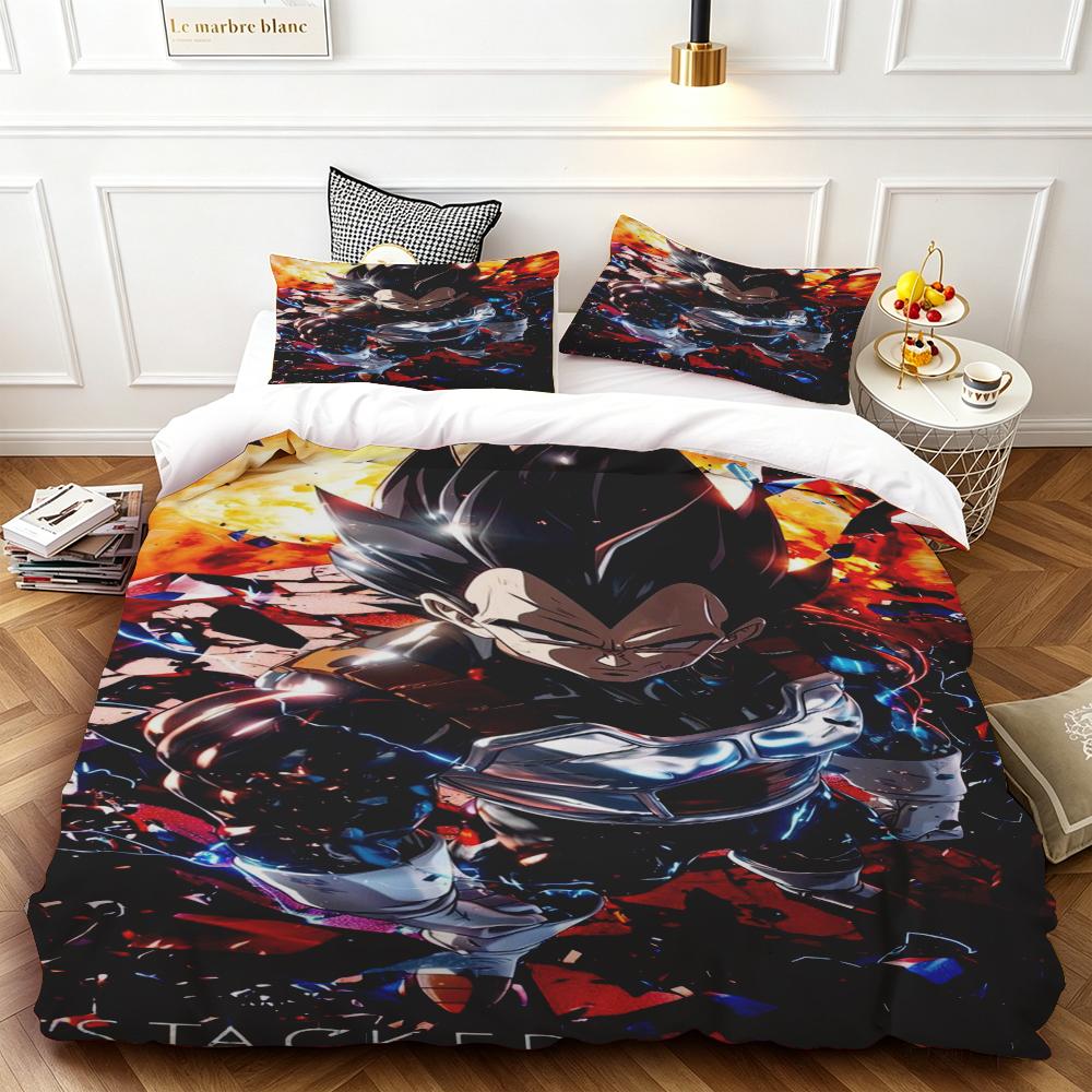 3Pcs Duvet Cover Dragon Ball Goku Cartoon Bedding Set Quilt Cover For Bedroom Home Decor Queen King Size