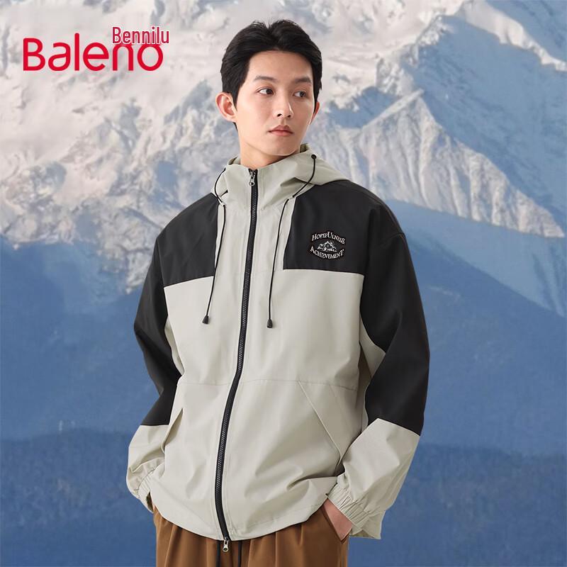 Baleno Men s American Retro Color-block Cardigan Jacket 4XL