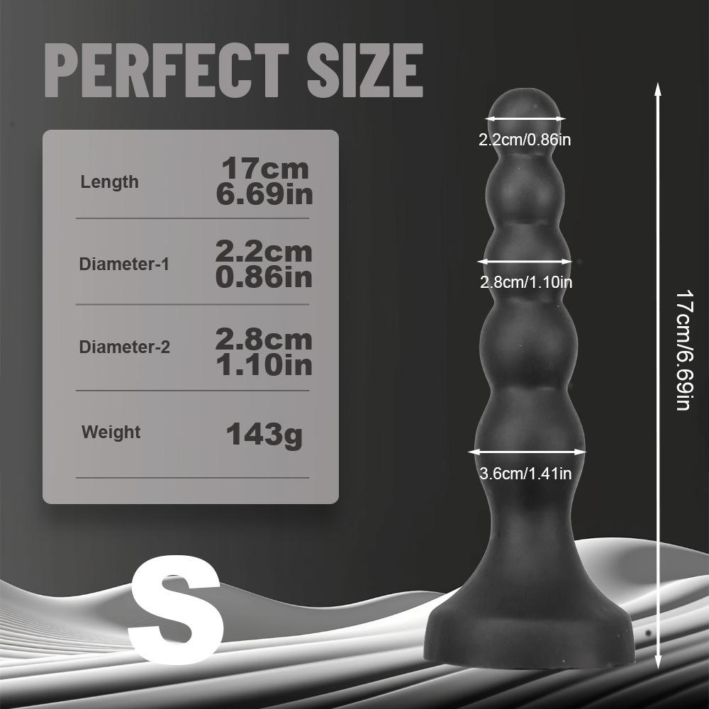 New Five Bead Anal Strips Liquid Silicone Soft dildo Masturbator with Anal Stopper and Expansion for Men's Postcoital Orgasm Products