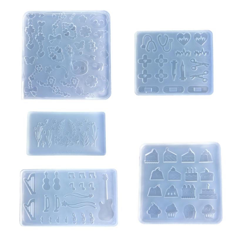 Silicone Mold Baking Tools Panda/Green Grass Flower/Drugs/Guitar/Cake Shape Fondant Casting Mould for Baking Lovers