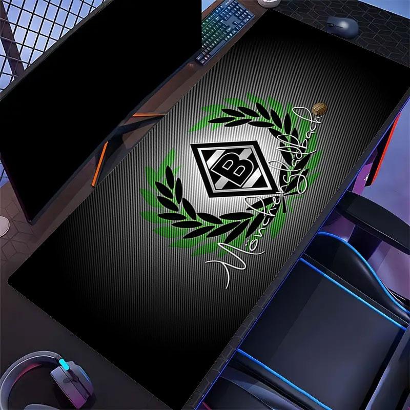 Borussia Mönchengladbach Mauspads, Große Gaming-Schreibtischmatte, Rutschfestes XXL-Mauspad für Laptop & Tablet, Mini-PC-Spielmatte mit Genähten Kanten