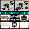 Gas Masks Survival Nuclear and Chemical,Gas Mask with 40mm Activated Carbon Filter,Full Face Respirator Mask with 6001 Filter