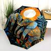 Animals In the Grass  Pattern, Automatic Folding Umbrella, Portable and Foldable Design, 8 Ribs, a Christmas or Birthday Gift.