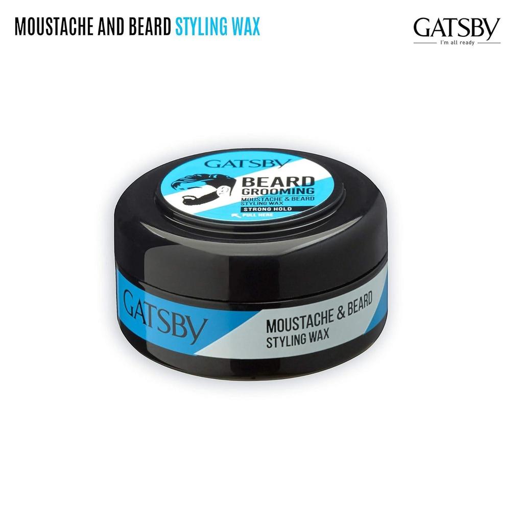 Gatsby Beard And Moustache Styling Wax Strong Hold 25g X 2 | Long-Lasting Hold Non-Sticky Easy Wash | Carnauba Wax For All Beard Types