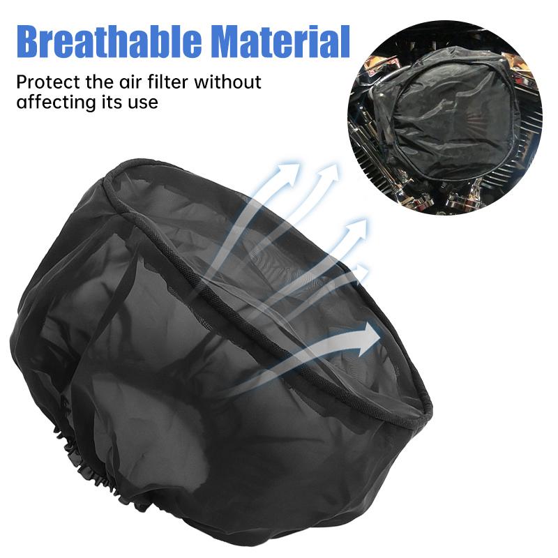 For Harley Sportster XL 1200 Touring Road King Softail Dyna Motorcycle Air Filter Rain Sock Air Cleaner Waterproof Cover Black