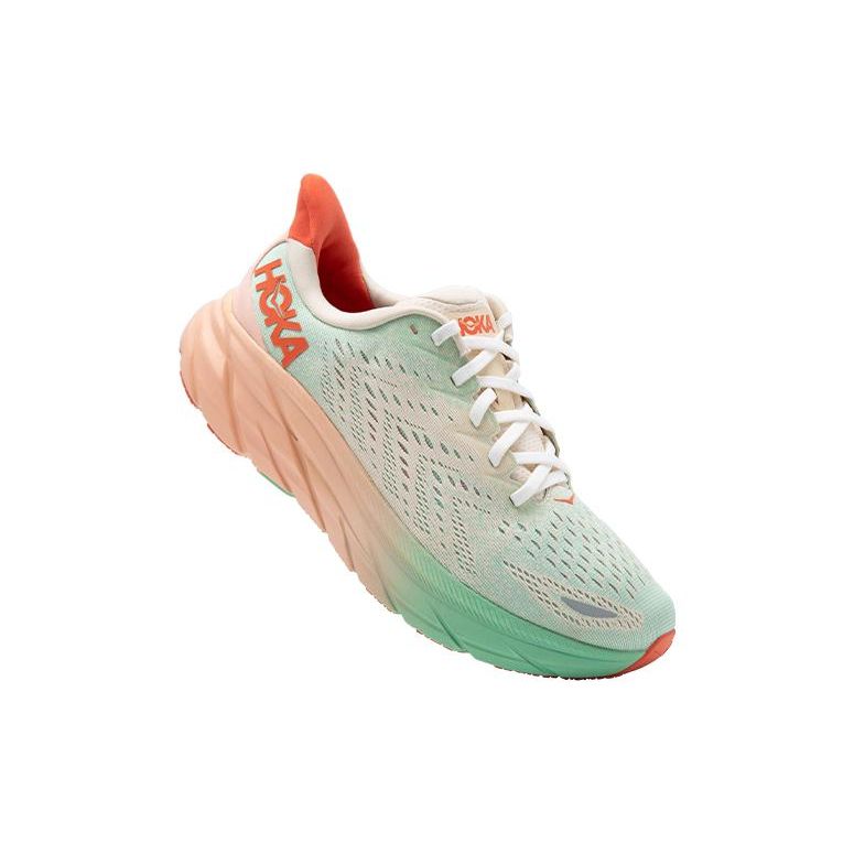 Hoka One One Clifton 8 Versatile Comfortable Fabric Slip-Resistant Durable Low-Top Casual Running Shoes Women Sneaker Pink Green 1119394-SGAS