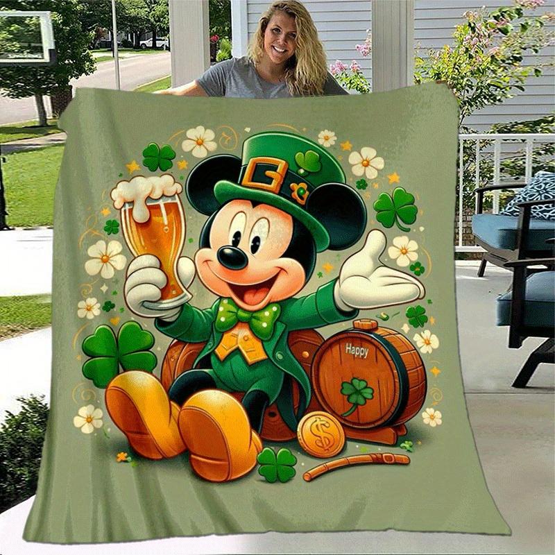 1pc Mickey Printing Blanket - Soft, All-Season Throw for Living Room, Bedroom,Personalized Gift with Adorable Cartoon Design